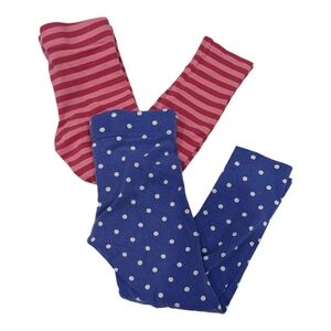 Mini Boden Pants Leggings Lot Bundle Pink Blue Purple Stripes Dots Girls 5 6